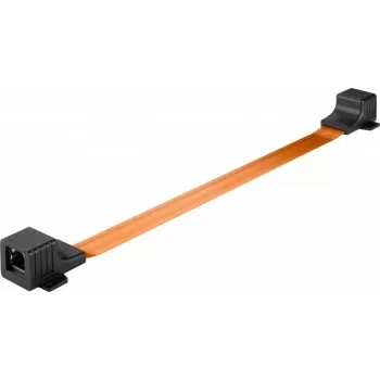 WENTRONIC Goobay kabel przepustowy RJ45 do okna Ultra-Slim 0,25 m, płaski, Gigabit Ethernet, przezroczysty/biały 71411