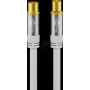 Kabel antenowy TV Wentronic Goobay 1m biały pozłacany 4x ekranowany 135dB koncentryczny żeński do męskiego 70313