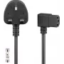 Wentronic Goobay kabel zasilający UK 3-pin do kątowego IEC C13, 2 m, czarny 45767
