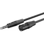 WENTRONIC Goobay kabel audio XLR na jack mono 6,35 mm, 3 m, niklowany, czarny 80052
