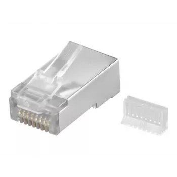 Wentronic RJ45 Wtyk Modularny Ekranowany 8P8C do Kabla Okrągłego, Luzem