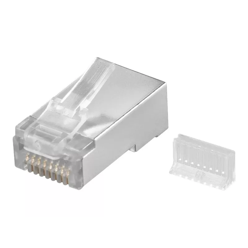 Wentronic RJ45 Wtyk Modularny Ekranowany 8P8C do Kabla Okrągłego, Luzem