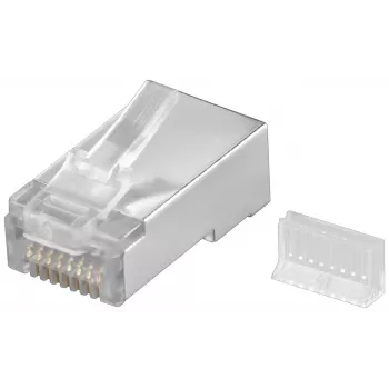 Wentronic RJ45 Wtyk Modularny Ekranowany 8P8C do Kabla Okrągłego, Luzem