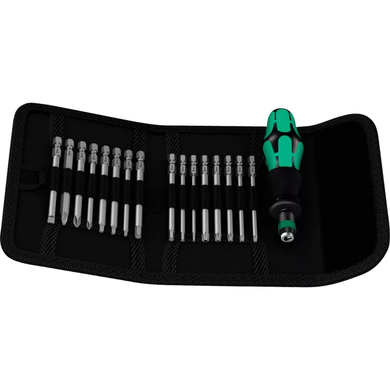 Wera 17-częściowy zestaw bitów Kraftform Kompakt 60, płaskie, Phillips, Pozidriv, TORX BO 05051042001