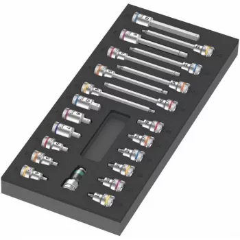 Wera 9723 Wkładka piankowa Zyklop B 3/8 inch Zestaw nasadek i bitów, 19-częściowy