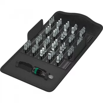 Wera Bit-Safe 61 Universal 1, napęd sześciokątny 1/4 cala, zestaw 61 bitów z bitami Tough-Absorbing i uniwersalnym uchwytem do bitów 05057122001