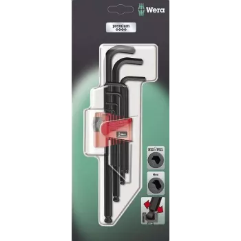 Zestaw kluczy L Wera Hex-Plus 950 PKL/9 BM SB SiS, 9-częściowy, metryczny, BlackLaser 05073596001