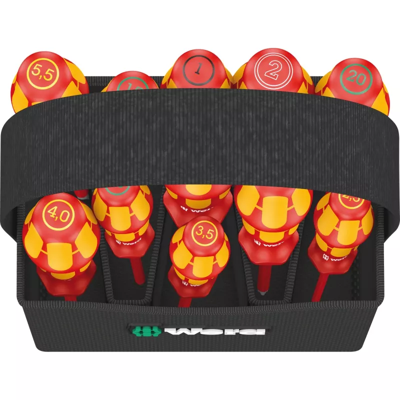 Zestaw wkrętakowy Wera Kraftform 2go 100, 11-częściowy, Phillips, Pozidriv, Torx, bity 25 mm, z uchwytem Rapidaptor i etui tekstylnym 05004310001