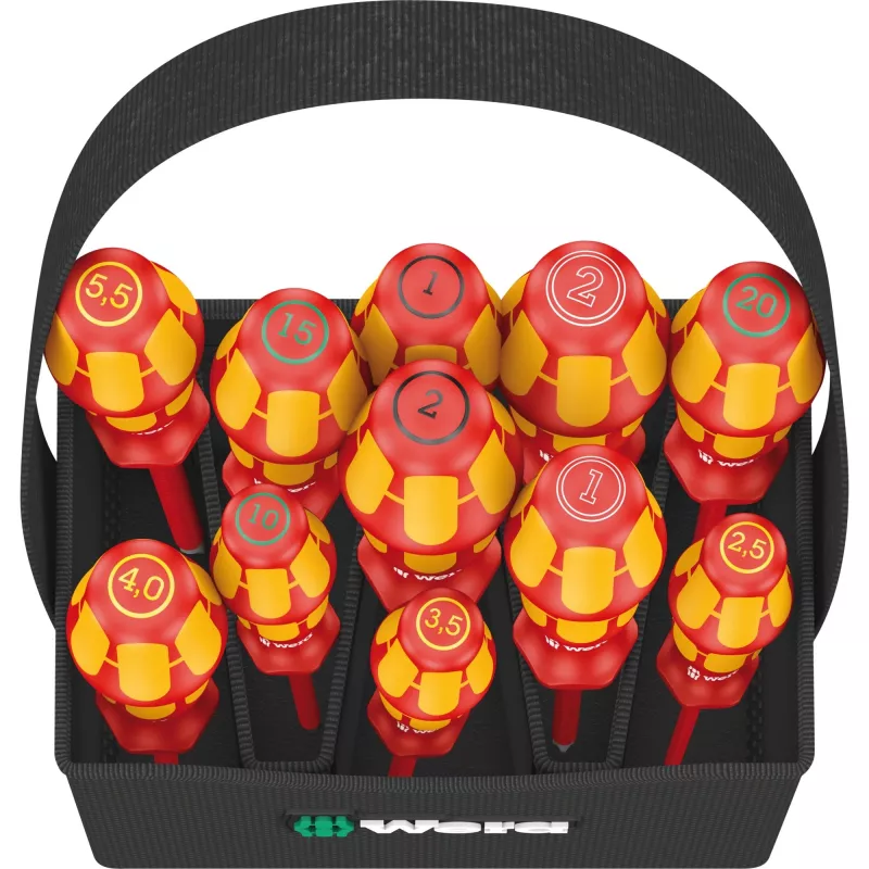 Zestaw wkrętakowy Wera Kraftform 2go 100, 11-częściowy, Phillips, Pozidriv, Torx, bity 25 mm, z uchwytem Rapidaptor i etui tekstylnym 05004310001