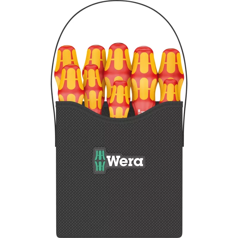 Zestaw wkrętakowy Wera Kraftform 2go 100, 11-częściowy, Phillips, Pozidriv, Torx, bity 25 mm, z uchwytem Rapidaptor i etui tekstylnym 05004310001