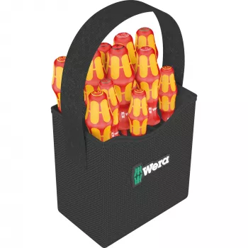 Zestaw wkrętakowy Wera Kraftform 2go 100, 11-częściowy, Phillips, Pozidriv, Torx, bity 25 mm, z uchwytem Rapidaptor i etui tekstylnym 05004310001