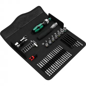 Wera Kraftform Kompakt H 1 Woodcraft Uchwyt śrubokręta z 12 mieszanymi bitami - Hex, Phillips, Pozidriv, Torx