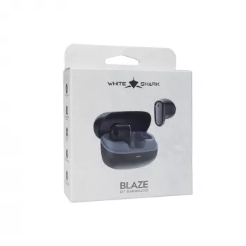 White Shark BLAZE-B GEB-TWS-201 True Wireless Bluetooth 5.1 Słuchawki douszne z etui ładującym, IPX4, sterowanie dotykowe, czarny