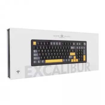 White Shark EXCALIBUR-B TKL Mechaniczna klawiatura gamingowa, przełączniki KTT Wine Red liniowe hot-swap, podświetlenie RGB per-klawisz, czarna