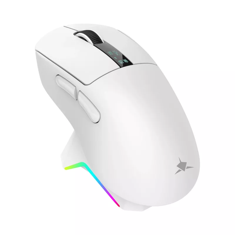 White Shark GAWAIN-W Bezprzewodowa Mysz Gamingowa – 12000 DPI, bateria 500mAh, 56g, Biała