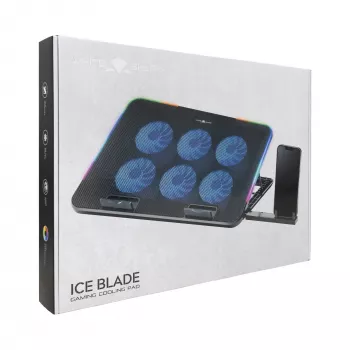 White Shark ICE BLADE GCP-96 Podkładka chłodząca pod laptopa z dwoma wentylatorami, niebieskie LED, do 17 cali, 5 regulowanych pozycji