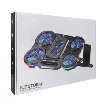 Podkładka chłodząca do laptopa White Shark ICE STORM GCP-6, 2x125mm wentylatory, niebieskie LED, USB, do 17 cali