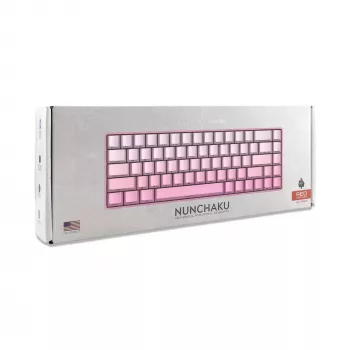 White Shark NUNCHAKU-P-US-RED.SW TKL Mechaniczna Klawiatura do Gier - 87 klawiszy, przełączniki Outemu Red, podświetlenie RGB, różowa