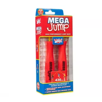 Wicked Vision Mega Jump Double Speed Skakanka z Łożyskami Kulkowymi, Regulowana 2.8m PVC, Ergonomiczne Uchwyty, Nieplącząca się, do Fitnessu i Podwójnych Skoków, Niebiesko-Czarna