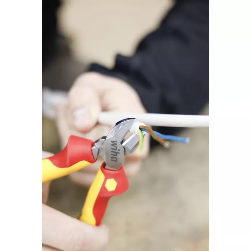 Wiha 43458 Profesjonalny elektryczny przecinak boczny 200 mm, izolowany VDE, czerwono-żółty