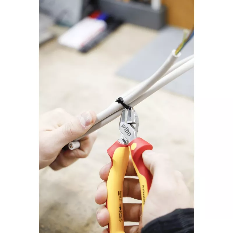 Wiha 43458 Profesjonalny elektryczny przecinak boczny 200 mm, izolowany VDE, czerwono-żółty