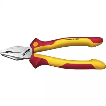 Szczypce uniwersalne Wiha Professional Electric czerwono-żółte, DynamicJoint i OptiGrip
