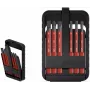 Wiha slimBit electric 45804 izolowany zestaw bitów VDE do wkrętarki, 6 elementów, płaskie, Phillips, Pozidriv, TORX, 75 mm
