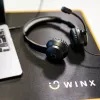 WINX CALL Clear 3,5 mm słuchawki nauszne przewodowe z mikrofonem z redukcją szumów, regulacją głośności, nausznikami z ekoskóry - czarny
