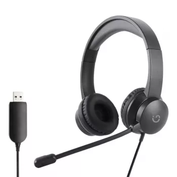 WINX CALL Clear USB Headset WX-HS104 - Słuchawki nauszne z mikrofonem z redukcją szumów, USB-A, czarne