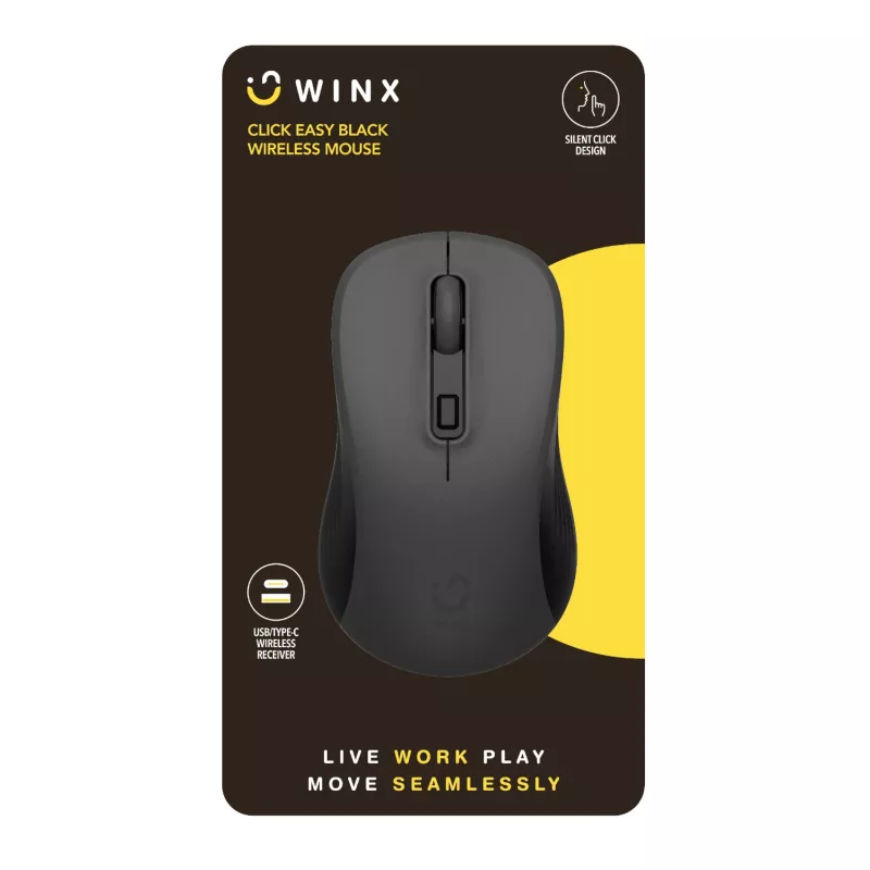 WINX CLICK Easy 1600DPI 2.4GHz Bezprzewodowa Mysz - Czarny