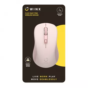 WINX CLICK Easy 1600DPI 2.4GHz Bezprzewodowa Mysz - Różowa
