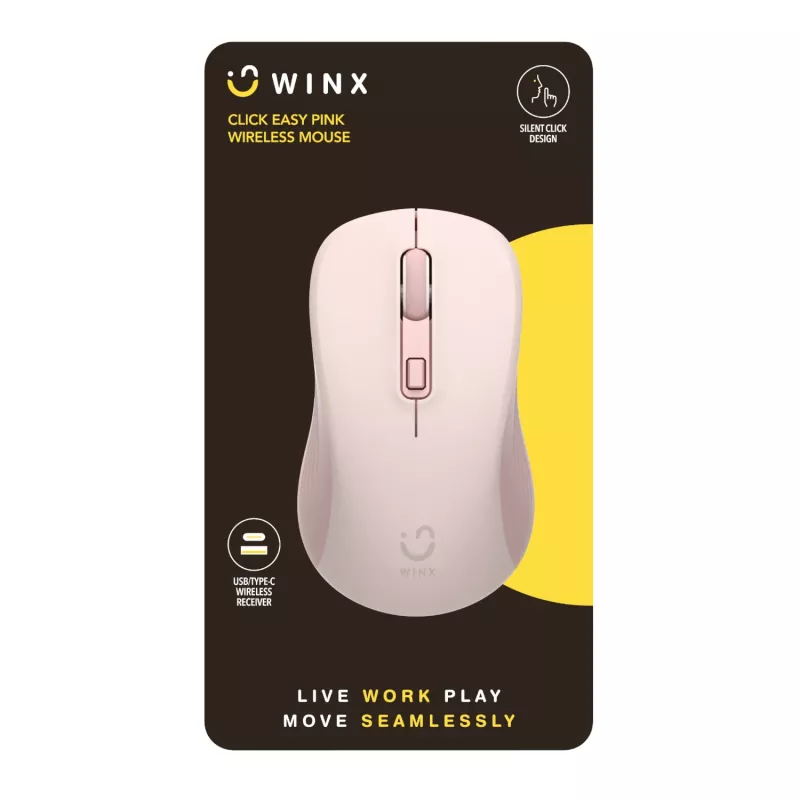 WINX CLICK Easy 1600DPI 2.4GHz Bezprzewodowa Mysz - Różowa