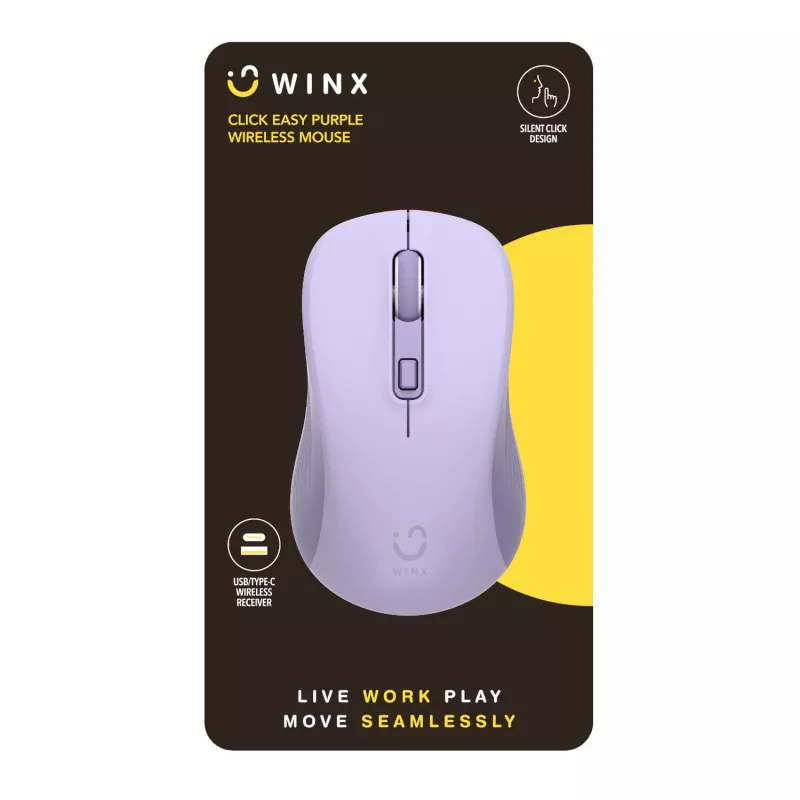 WINX CLICK Easy 1600DPI 2.4GHz Bezprzewodowa Myszka - Fioletowa