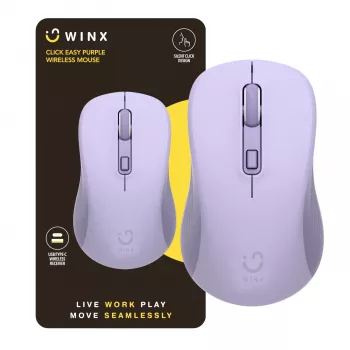 WINX CLICK Easy 1600DPI 2.4GHz Bezprzewodowa Myszka - Fioletowa