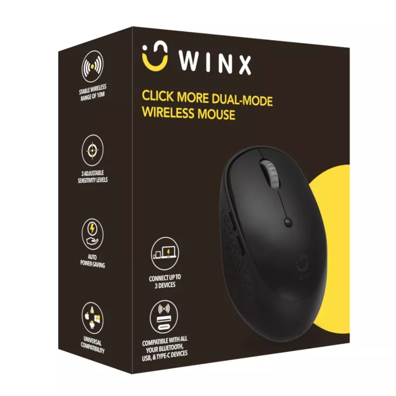 WINX CLICK More Bezprzewodowa mysz dwutrybowa - Czarny