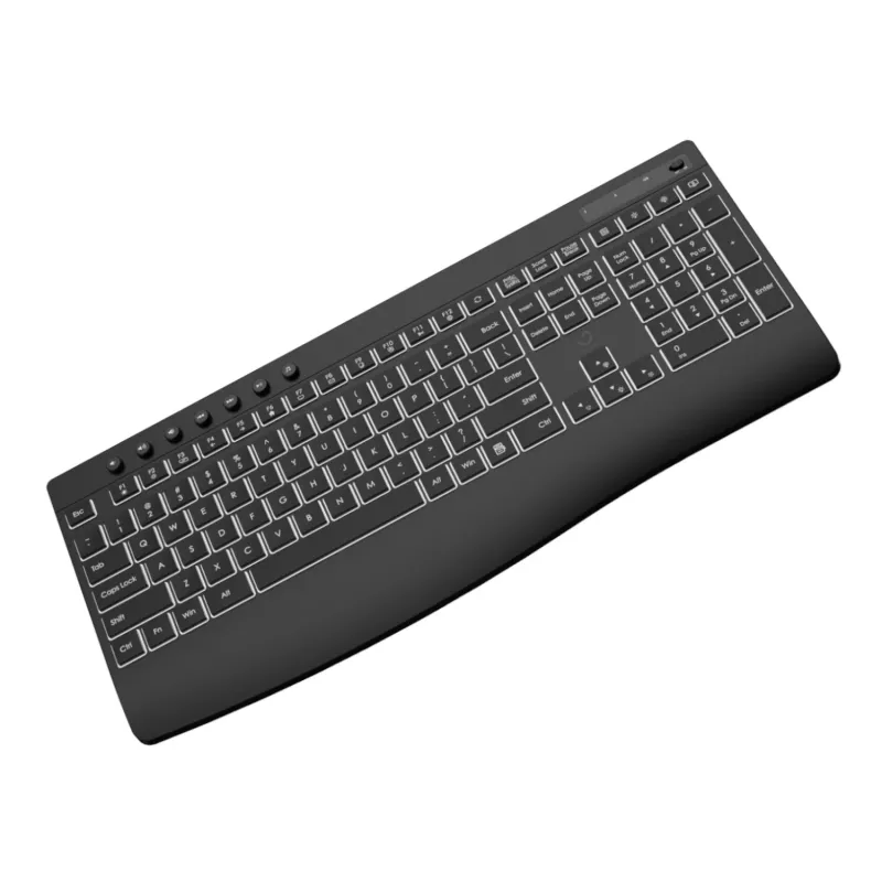 WINX DO Business Podświetlany Bezprzewodowy Zestaw Klawiatura i Mysz - Pełnowymiarowy, Ładowalny, Ciche Klawisze Nożycowe, Regulowana DPI, Ładowanie USB-C, Czarny