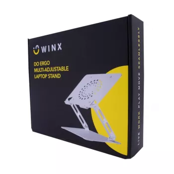 WINX DO Ergo Wielofunkcyjna Podstawka pod Laptopa, Aluminium, Srebrna, 10-17 inch, Składana, Regulacja Wysokości i Kąta