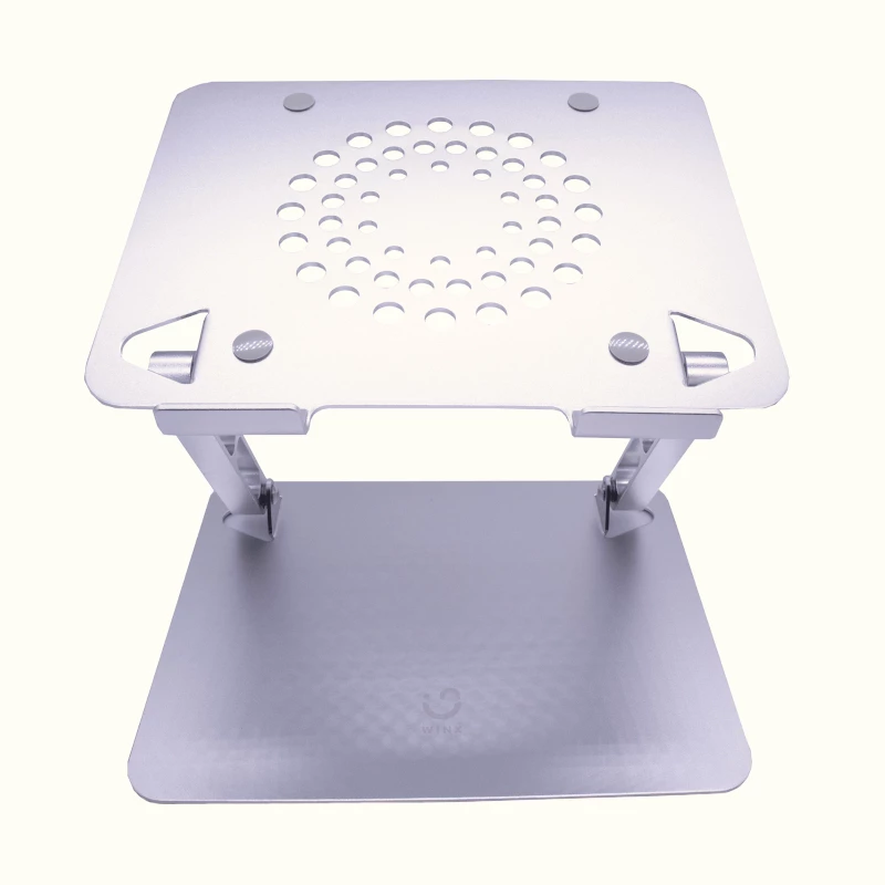 WINX DO Ergo Wielofunkcyjna Podstawka pod Laptopa, Aluminium, Srebrna, 10-17 inch, Składana, Regulacja Wysokości i Kąta