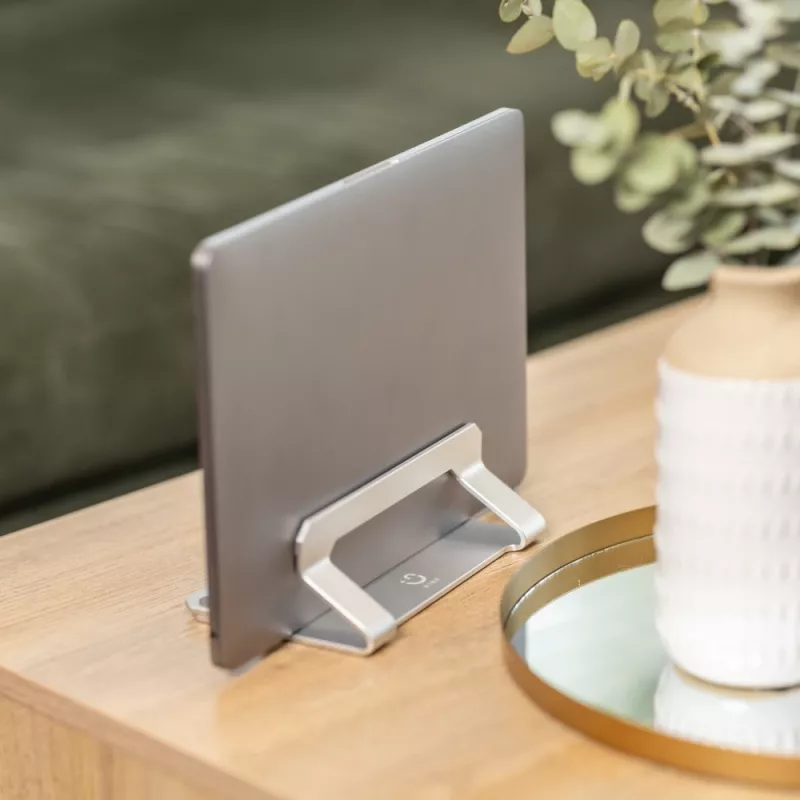 WINX DO Ergo Pionowa Podstawka pod Laptopa - Aluminium Space Grey, Regulowana Szerokość 10-30mm, Antypoślizgowa, Organizer na Biurko