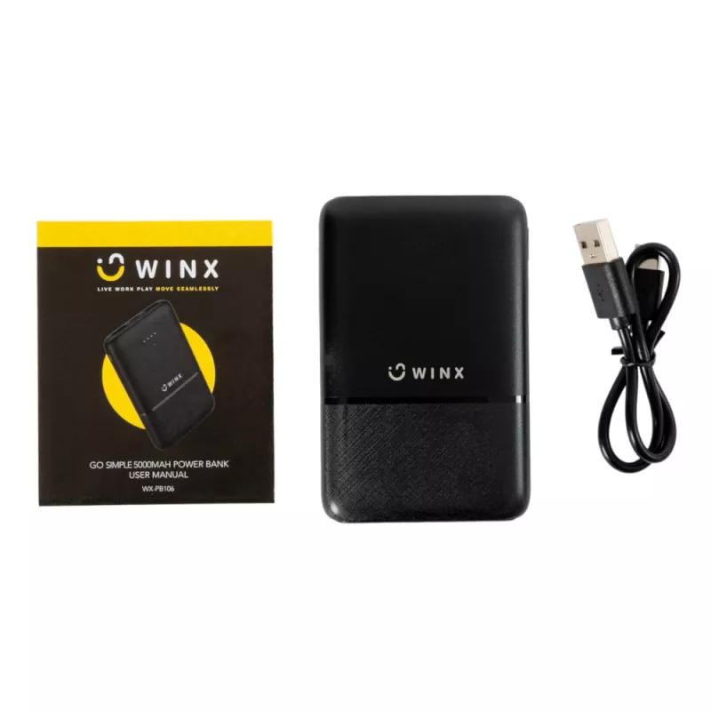WINX GO Simple 5000mAh Power Bank Czarny