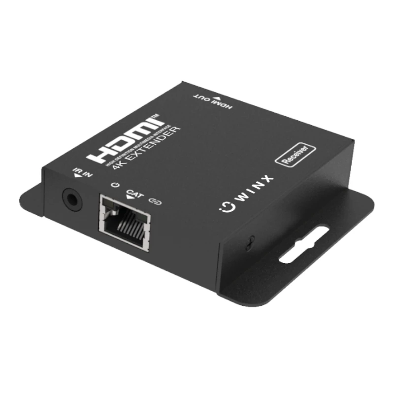 WINX LINK FAR 4K HDMI Extender przez pojedynczy Cat5e/6/7 do 60m z IR Pass-through, HDCP 1.4, czarny