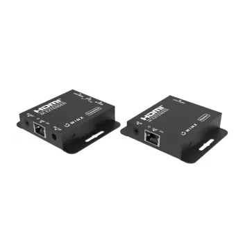 WINX LINK FAR 4K HDMI Extender przez pojedynczy Cat5e/6/7 do 60m z IR Pass-through, HDCP 1.4, czarny