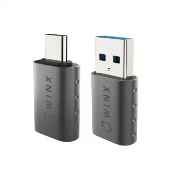 WINX LINK Simple Type-C i USB Adapter Combo – USB-C męski do USB-A żeńskiego i USB-A męski do USB-C żeńskiego, USB 2.0, 480 Mb/s, kosmiczna szarość
