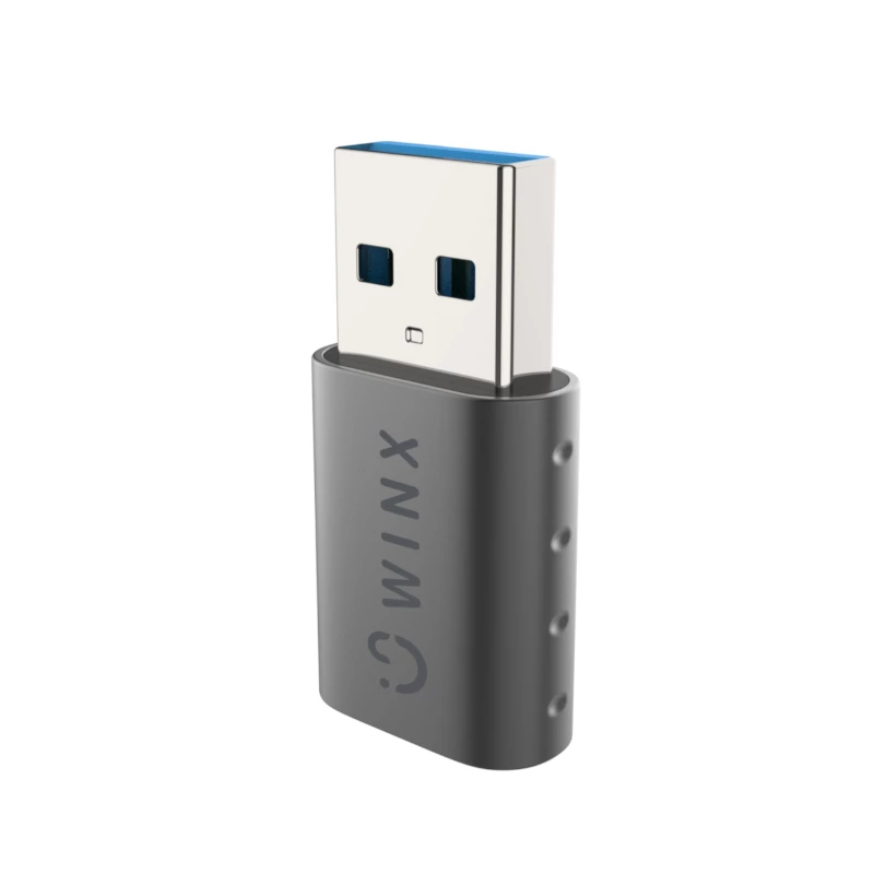 WINX LINK Simple USB na Type-C Adapter Zestaw podwójny (USB-A męski na USB-C żeński, 5Gbps, 15W, Space Grey, 2 szt.)