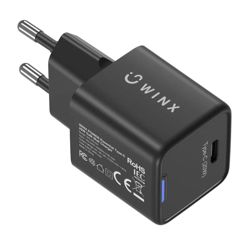 WINX POWER Essential Type-C 20W GaN ładowarka ścienna - Biała