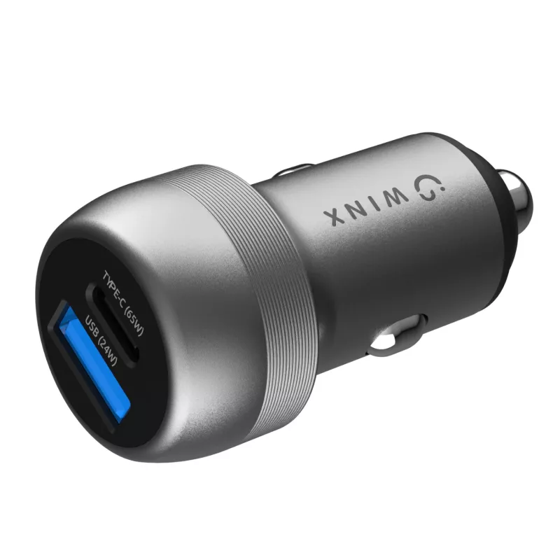Ładowarka samochodowa WINX POWER Fast 89W - USB-C PD 67W + USB-A QC 18W, czarna