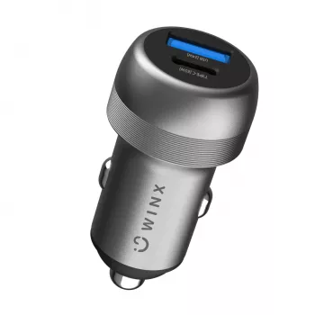 Ładowarka samochodowa WINX POWER Fast 89W - USB-C PD 67W + USB-A QC 18W, czarna