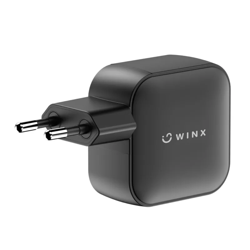 WINX POWER Max 65W GaN ładowarka ścienna - 2x USB-C PD, 1x USB-A QC, czarna