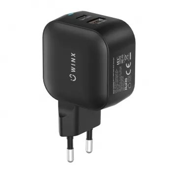 WINX POWER More 35W GaN Ładowarka ścienna - Dual USB-C i USB-A, PD 3.0 PPS, Biała
