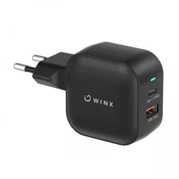 WINX POWER More 35W GaN Ładowarka ścienna - Dual USB-C i USB-A, PD 3.0 PPS, Biała